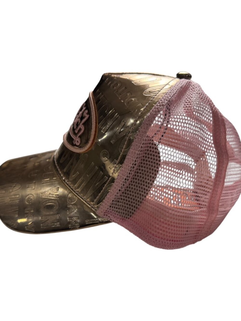 💗 NWT Von Dutch Pink Metallic Reflective Trucker Hat | Y2K McBling - Adjustable - Picture 2 of 7